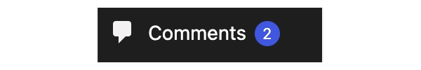 WordPress menu's new comment count. It's a circle with a blue background and white foreground text.